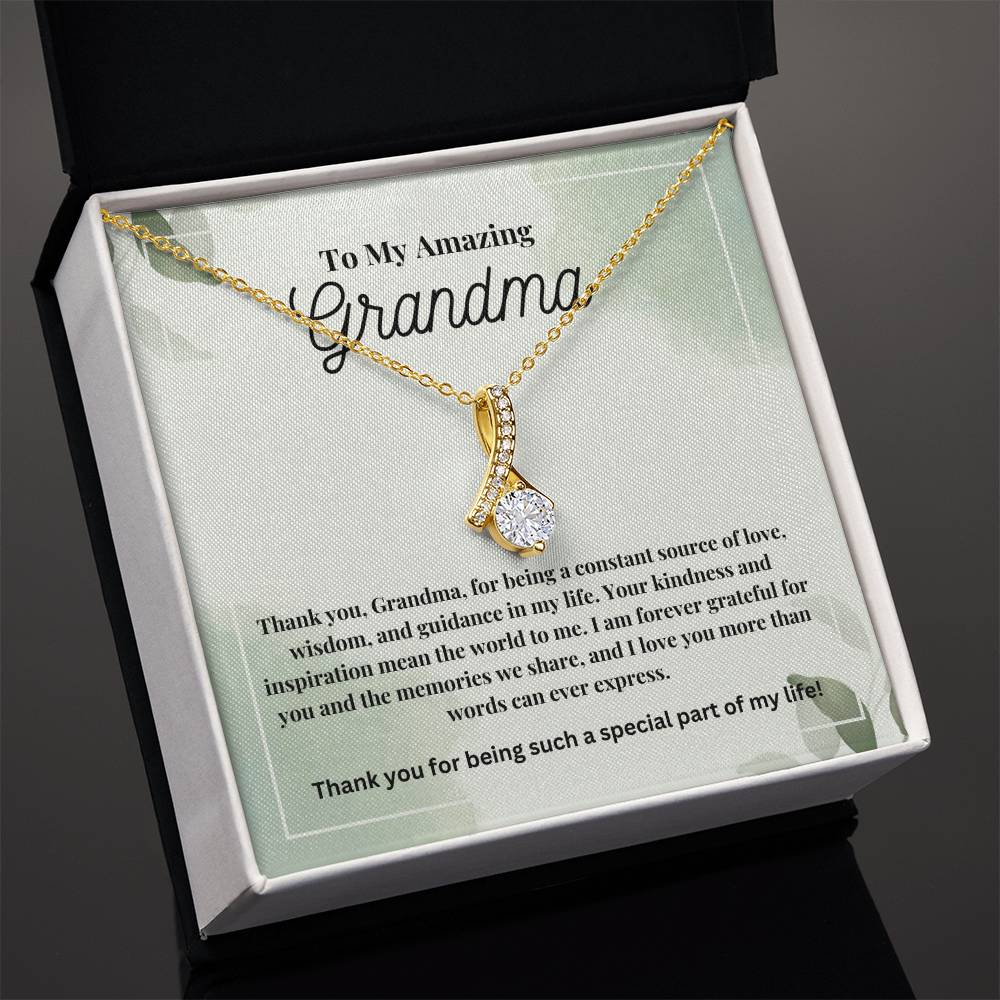 To My Amazing Grandma: The Perfect Gift For Your Grandmother. Birthdays, Holidays, Or Just Because. Elegant Alluring Beauty Necklace  with a Heartfelt Message