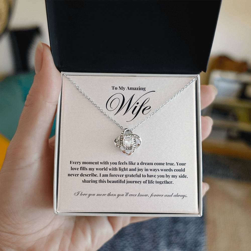 To My Girlfriend: Perfect Gift For Your Girlfriend. Birthday, Anniversary, Or Just Because. Love Knot Necklace with a Message of Unbreakable Love